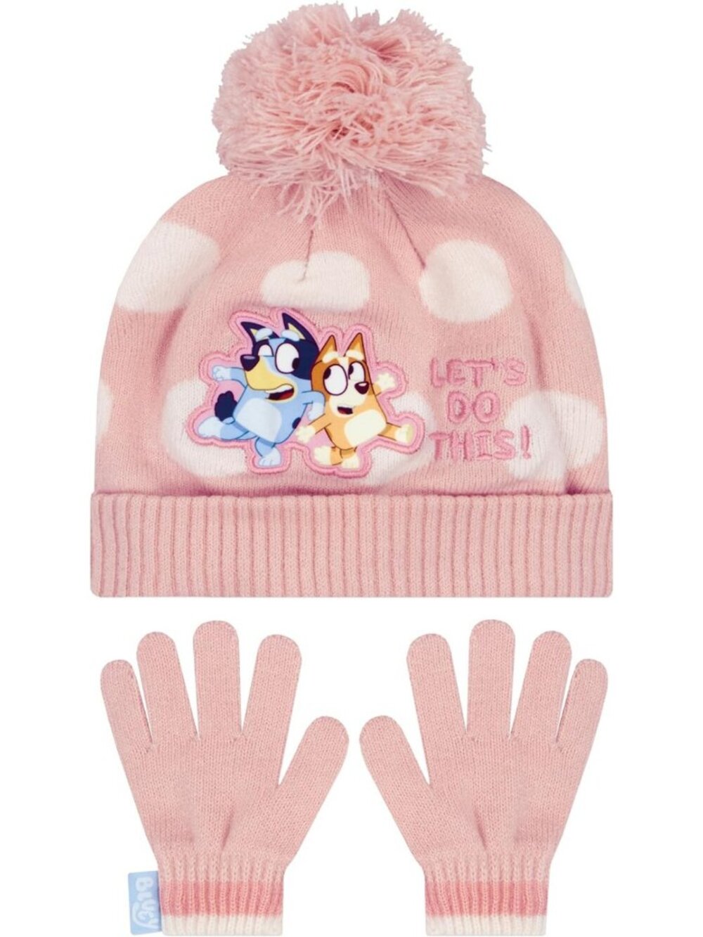 Cozy Blue Beanie & Gloves Set for Girls | Winter Hat & Mittens | One Size Pink